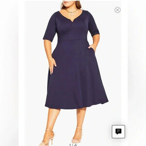 City Chic Cute Girl Fit & Flare Dress size L/20